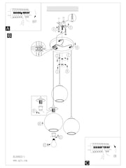 Eglo Black Ariscani 1 Ombre Effect Glass 3 Light Pendant Ceiling Light - Image 5 of 6