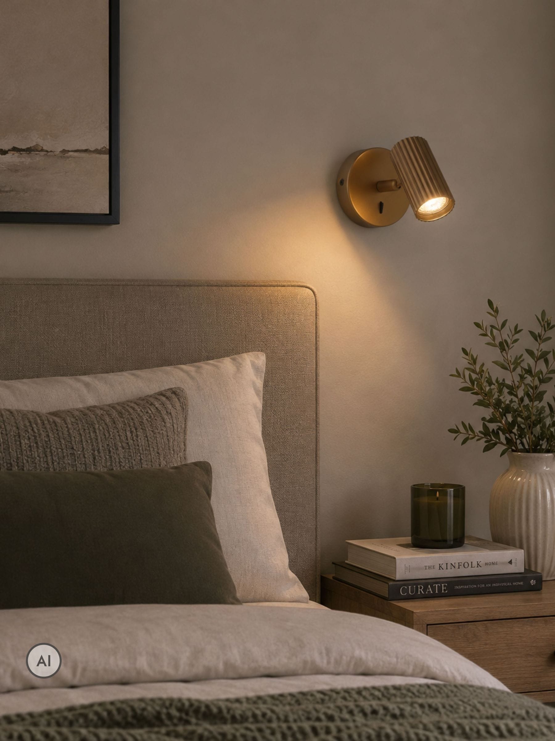 Eglo Unisex Gold Portillo Aluminium & Steel Modern Wall Spotlight, Matte Brass In - Image 4