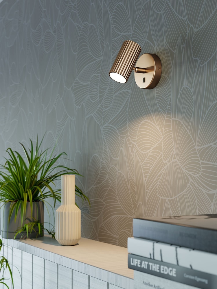 Eglo Matte Brass Portillo Aluminium & Steel Modern Wall Spotlight - Image 1 of 6