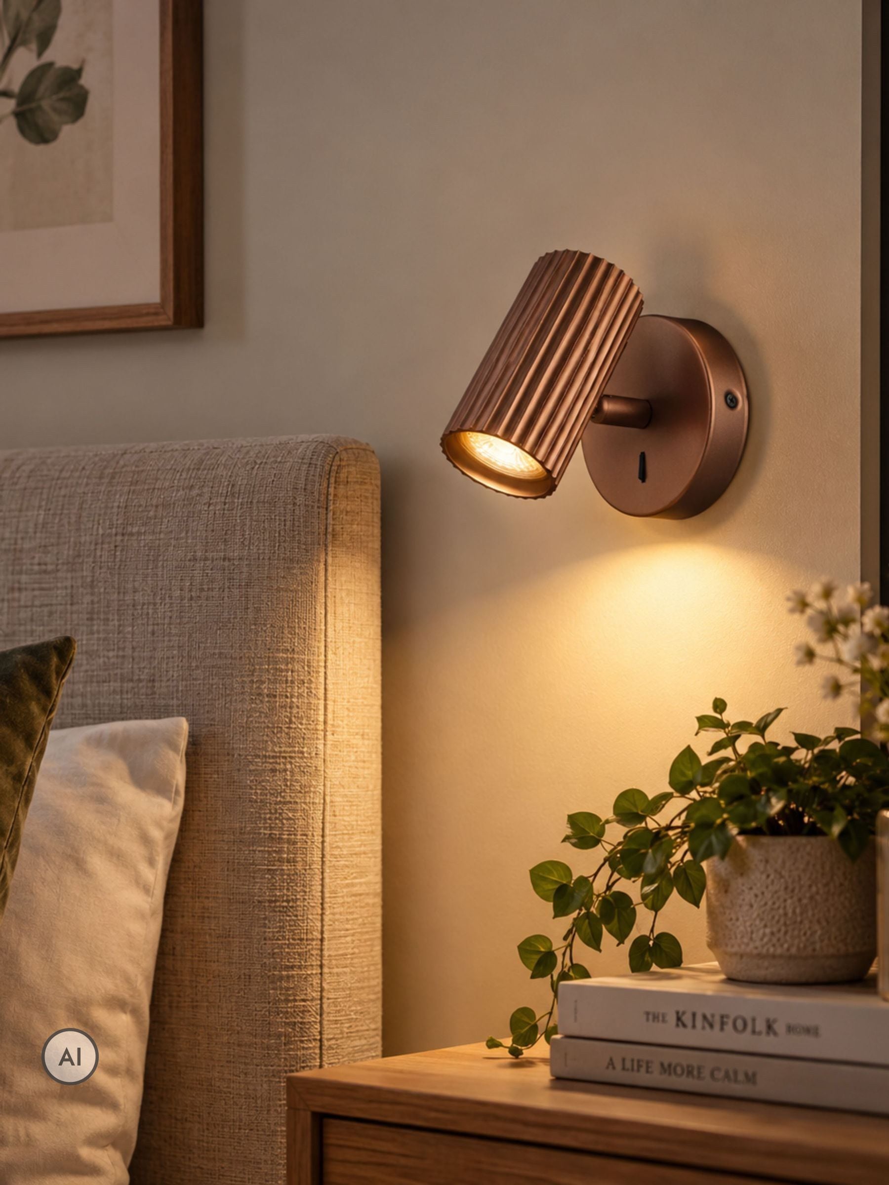 B&Q - Portillo Aluminium & Steel Modern Wall SpotlightBronze - Image 4