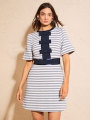 Schleife - Love & Roses Bouclé Minikleid mit Muschelsaum - Bild 2 von 4