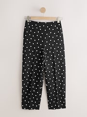 Black/White Polka Dot Cropped Slim Leg Trousers - Image 6 of 8