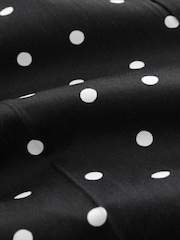 Black/White Polka Dot Cropped Slim Leg Trousers - Image 7 of 8