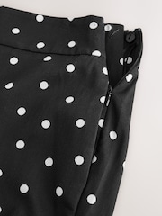 Black/White Polka Dot Cropped Slim Leg Trousers - Image 8 of 8