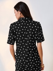 Black/White Polka Dot Short Sleeve Jacket - Image 6 of 12