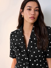 Black/White Polka Dot Short Sleeve Jacket - Image 8 of 12