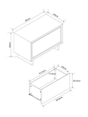 MADE.COM Oak Effect Kaci 1 Drawer Wide Bedside Table - Image 5 of 5