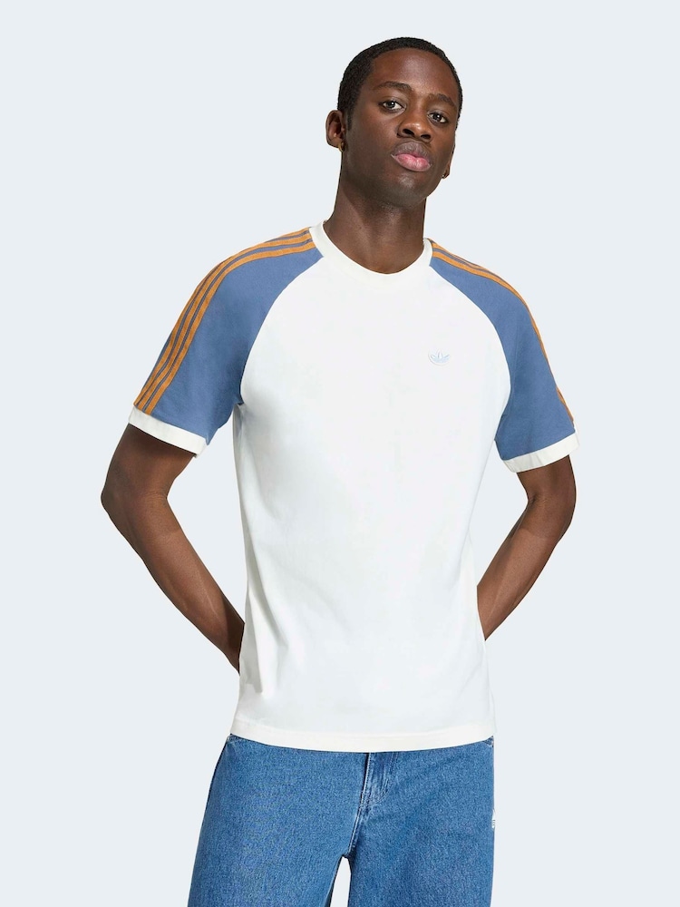 adidas Originals White 3 Stripes T Shirt - Image 1 of 6