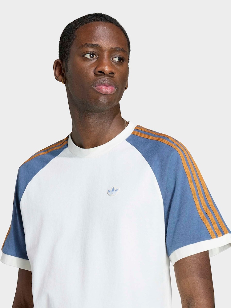 adidas Originals White 3 Stripes T Shirt - Image 5 of 5