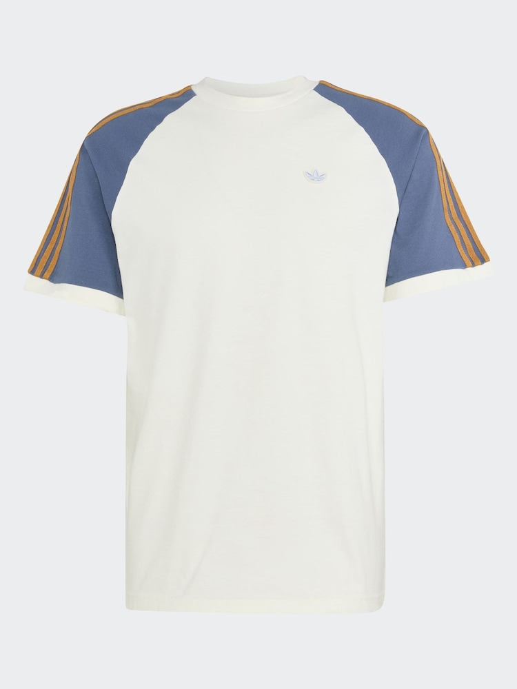adidas Originals White 3 Stripes T Shirt - Image 6 of 6