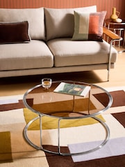 MADE.COM Chrome Piper Amber Glass Coffee Table - Image 1 of 6