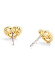 COACH Gold Tone Charming Charms Signature Heart Stud Earrings - Image 3 of 3