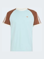 adidas Originals Blue 3 Stripes T Shirt - Image 1 of 1