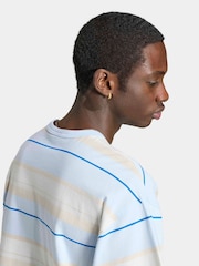 adidas Originals Blue Stripe T Shirt - Image 5 of 6