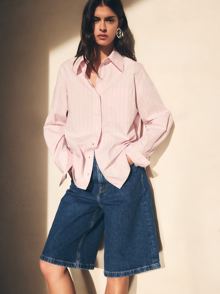 BHOEM Pink Regular Fit Stripes Poplin Shirt - Image 1 of 5