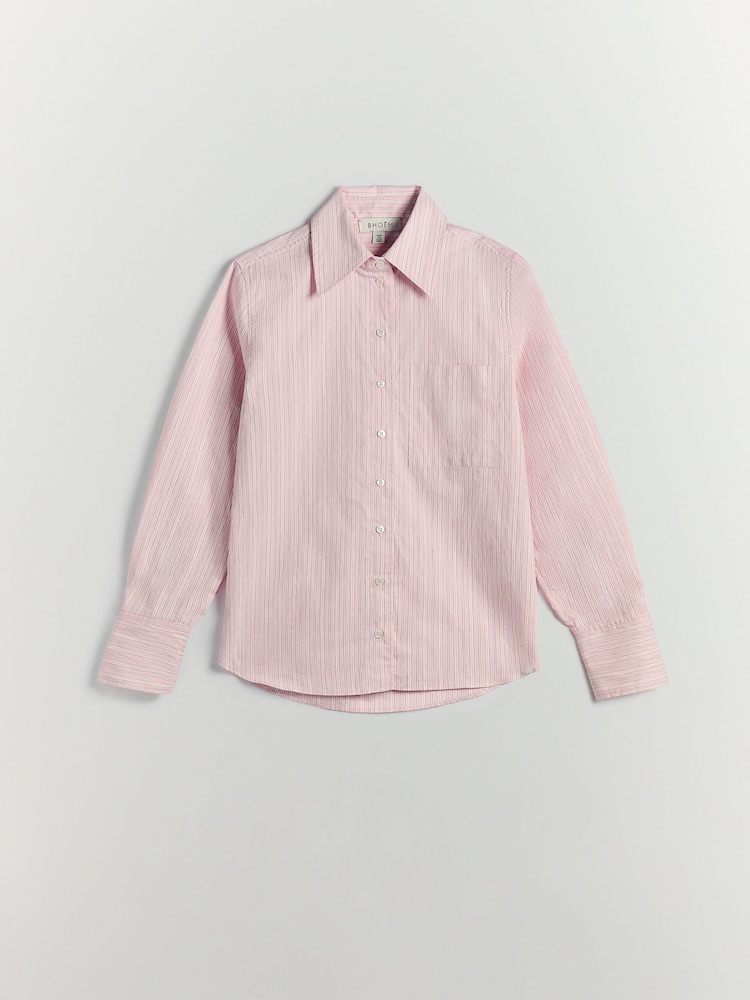 BHOEM Pink Regular Fit Stripes Poplin Shirt - Image 5 of 5