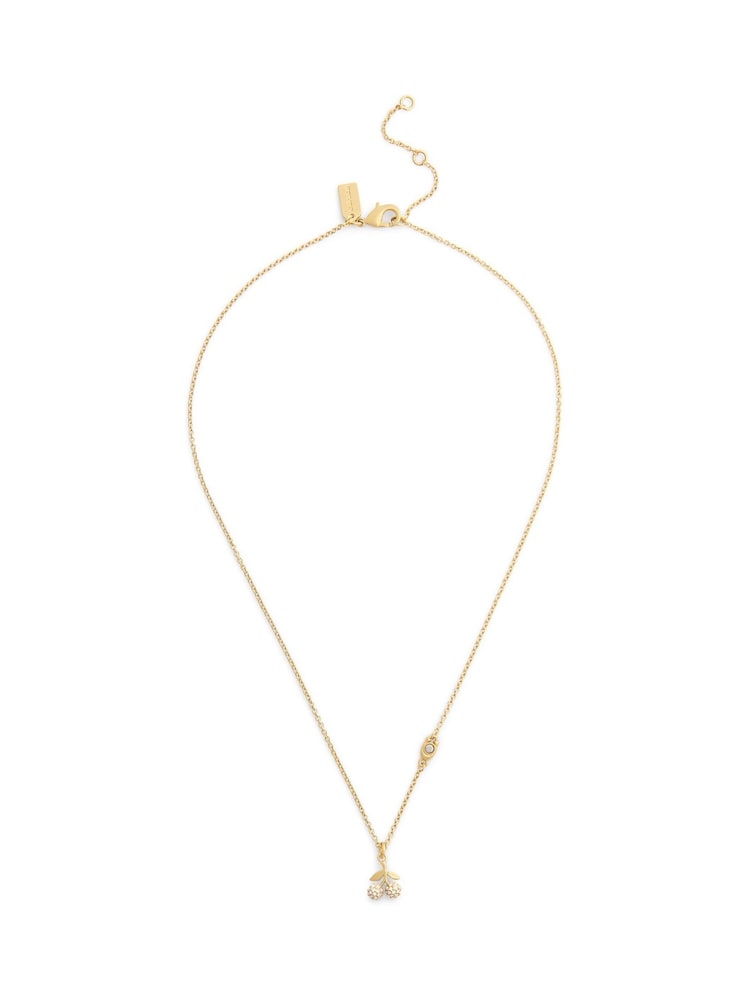 COACH Gold Tone Pavé Icons Cherry Pendant Necklace - Image 1 of 3
