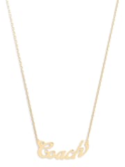 COACH Gold Tone Signature  Name Plate Pendant Necklace - Image 2 of 3