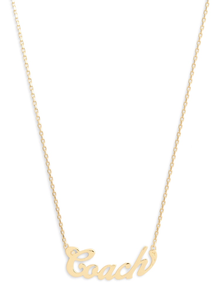 COACH Gold Tone Signature  Name Plate Pendant Necklace - Image 2 of 3