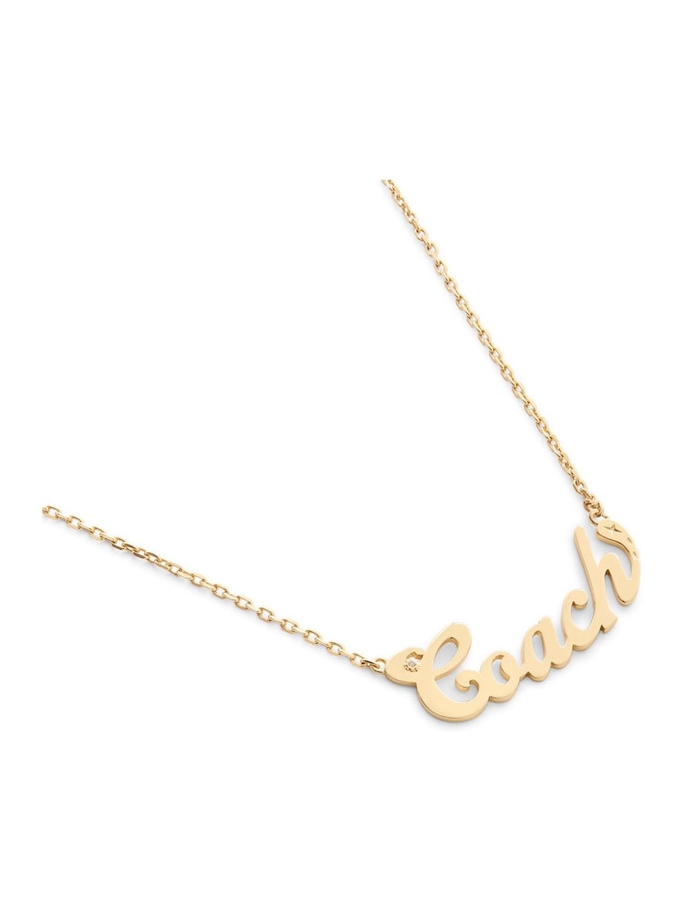 COACH Gold Tone Signature  Name Plate Pendant Necklace - Image 3 of 3