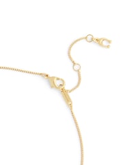 COACH Gold Tone Signature Puffy Heart Pendant Necklace - Image 4 of 4