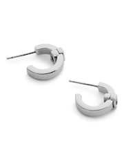 COACH Silver Signature C Enamel Huggie Earrings - Image 3 of 3