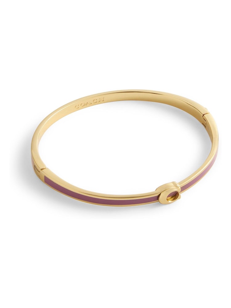COACH Pink Signature C Enamel Bangle Bracelet - Image 1 of 4 COACH Pink Signature C Enamel Bangle Bracelet - Image 1 of 4