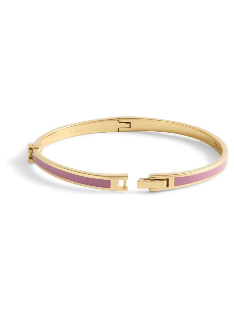 COACH Pink Signature C Enamel Bangle Bracelet - Image 2 of 4 COACH Pink Signature C Enamel Bangle Bracelet - Image 2 of 4