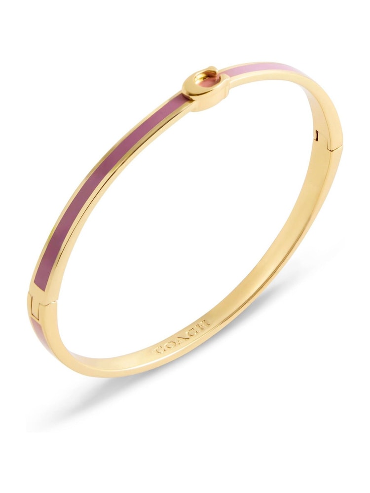 COACH Pink Signature C Enamel Bangle Bracelet - Image 4 of 4 COACH Pink Signature C Enamel Bangle Bracelet - Image 4 of 4