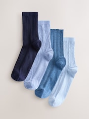 Blau - Strukturierte Socken, 4er-Pack - Bild 1 von 7