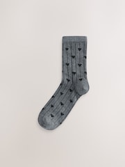 Monochrome Textured Heart Pattern Ankle Socks 4 Pack - Image 3 of 7