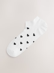 Monochrome Textured Heart Pattern Trainer Socks 4 Pack - Image 3 of 7