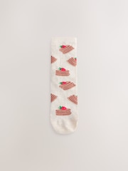 Breakfast Conversational Print - Pachet 4 de șosete pentru glezne - Imaginea 3 din 7