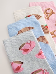 Breakfast Conversational Print - Pachet 4 de șosete pentru glezne - Imaginea 6 din 7