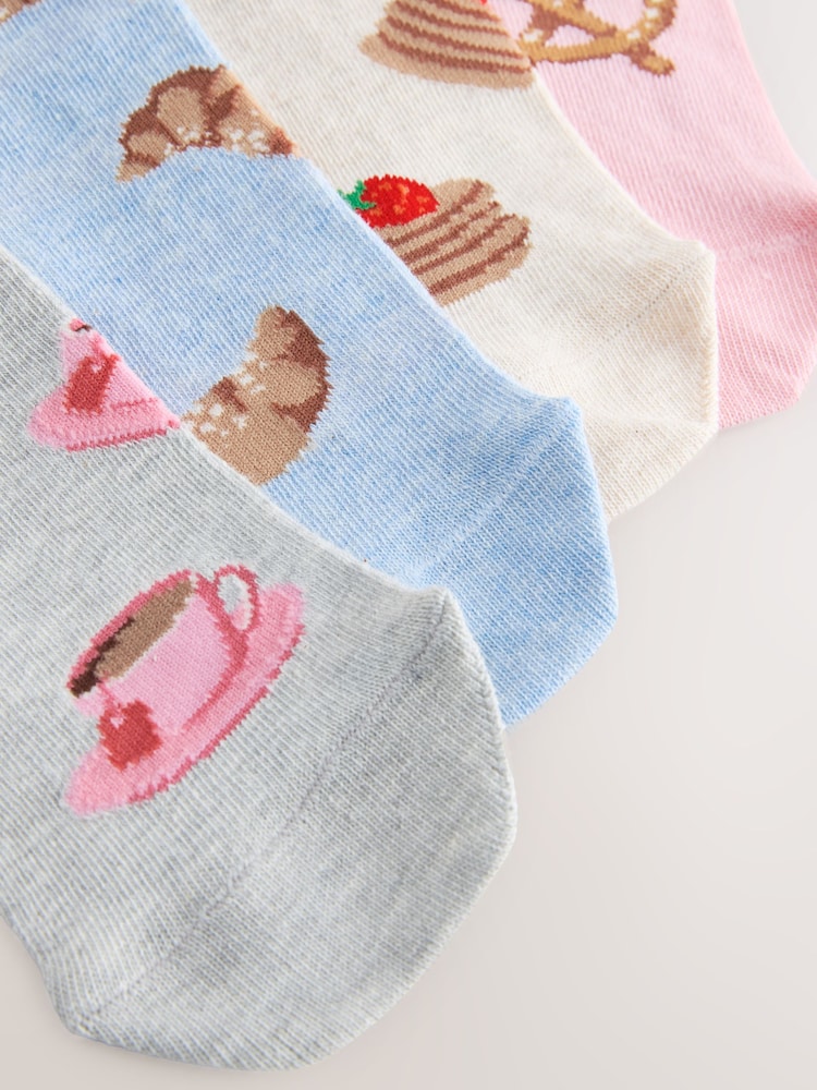 Breakfast Conversational Print - Pachet 4 de șosete pentru glezne - Imaginea 7 din 7