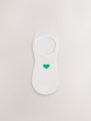 白色 - Heart Motif Invisible Socks 4 Pack - 7的图像3｝