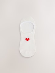 白色 - Heart Motif Invisible Socks 4 Pack - 7的图像4｝