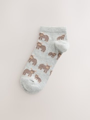 Navy/Oatmeal Hamish The Highland Cow Trainer Socks 5 Pack - Image 2 of 8