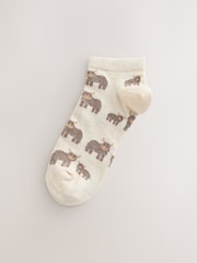 Navy/Oatmeal Hamish The Highland Cow Trainer Socks 5 Pack - Image 6 of 8