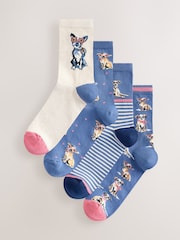 Blue Whippet Dog Ankle Socks 4 Pack - Image 1 of 7