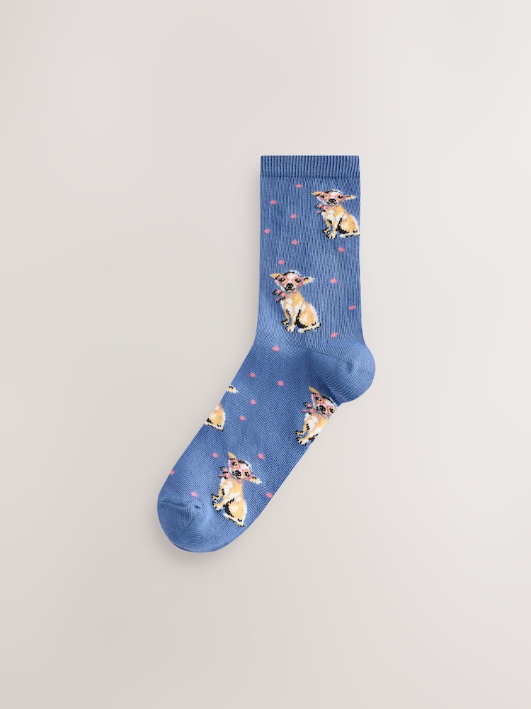Blue Whippet Dog Ankle Socks 4 Pack - Image 2 of 7