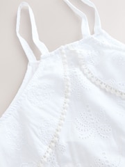 White Palm Broderie Hanky Hem Midi Dress - Image 7 of 8