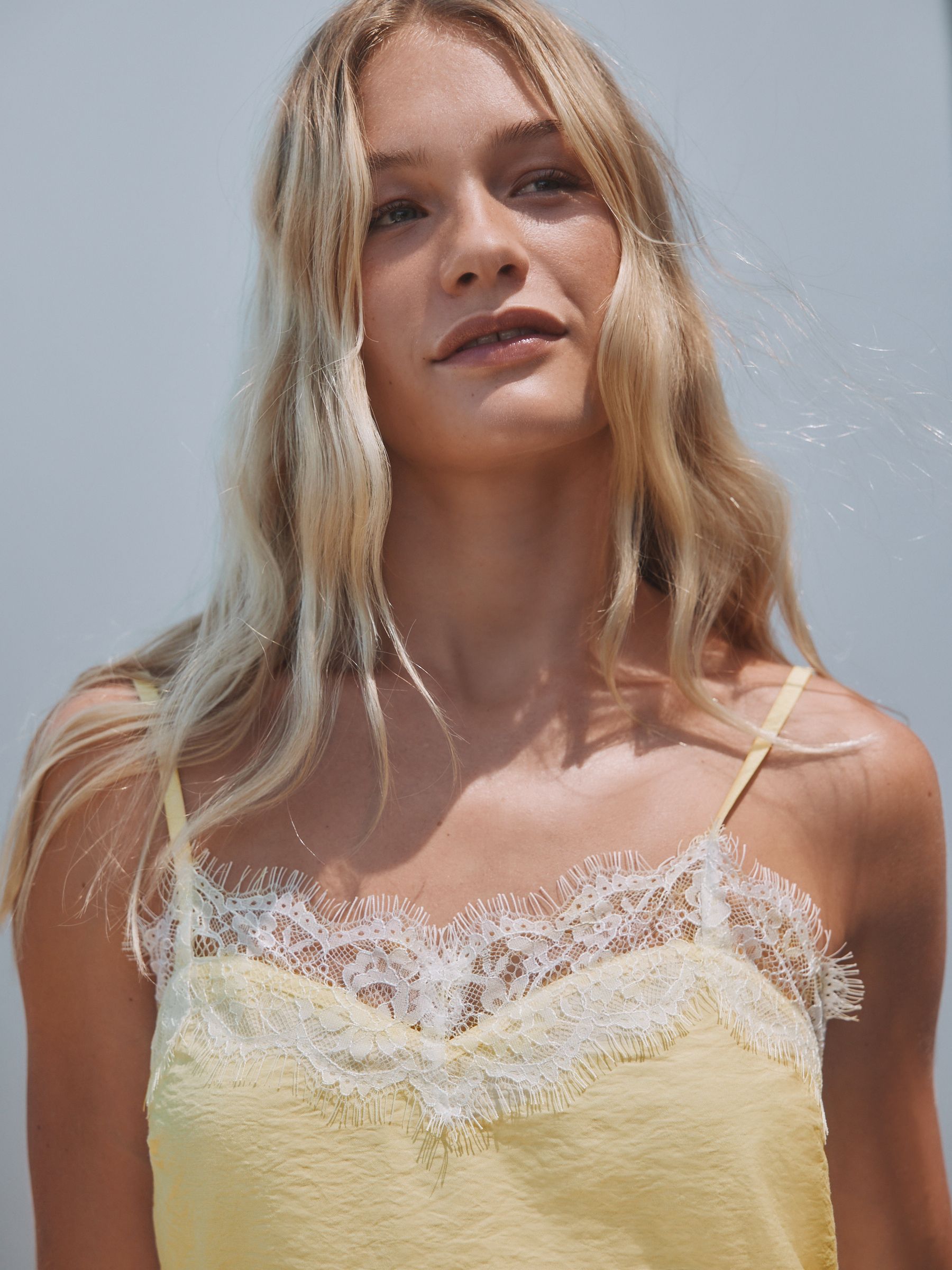 Buy Butter Yellow Asymmetric Cami Lace Top from Next Norway