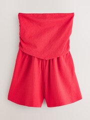 Red Broderie Jersey Hanky Hem Bandeau Playsuit - Image 6 of 8