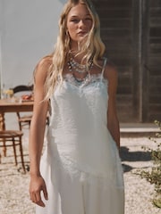 Oyster Lace Trim Asymmetric Cami Top - Image 1 of 5