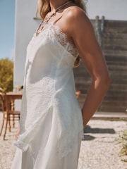 Oyster Lace Trim Asymmetric Cami Top - Image 5 of 5