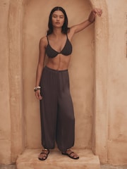 Rostbraun - Lace Scarf Balloon Leg Trousers - Bild 2 von 5