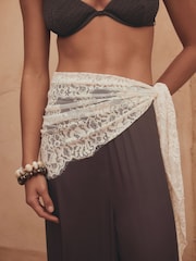 Rostbraun - Lace Scarf Balloon Leg Trousers - Bild 5 von 5