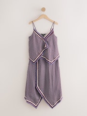 Chocolate Brown Geometric Hanky Hem Dress - Image 5 of 7
