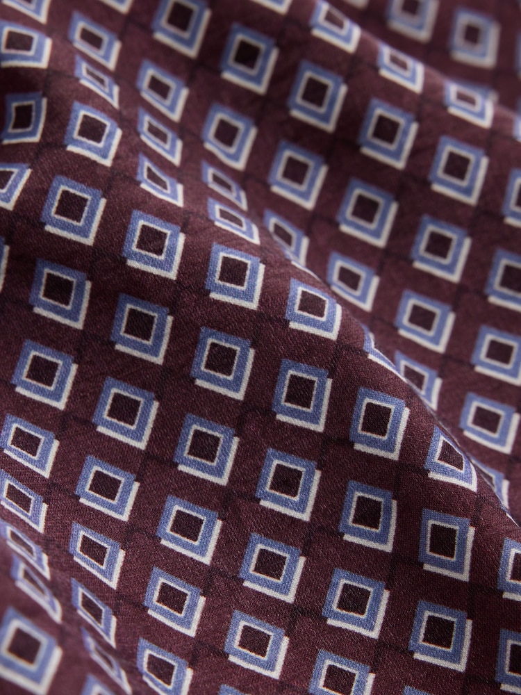 Chocolate Brown Geometric Hanky Hem Dress - Image 7 of 7